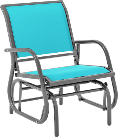 Costway Outdoor Single Swing Glider Rocking Chair with Armrest 68501493 New