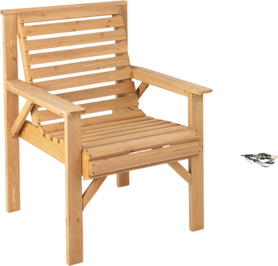 Costway Outdoor Solid Fir Wood Chair Inclined Backrest 19567843 New