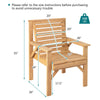 Outdoor solid fir wood chair with inclined backrest, featuring a sturdy design and 330 lbs capacity, ideal for patio.