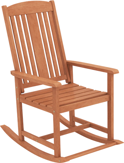 Costway Outdoor Solid Wood High Back Rocking Chair 457812936 New