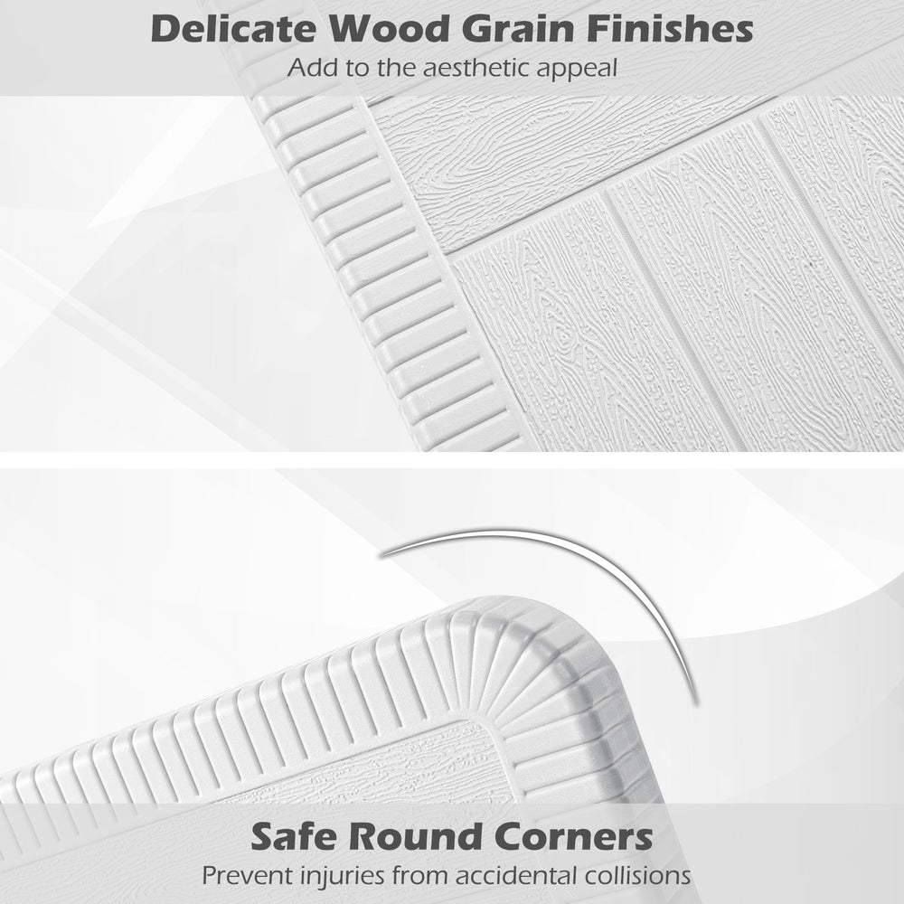 Delicate wood grain finishes on the HDPE tabletop of the outdoor picnic table bench set, enhancing aesthetic appeal.