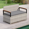 Outdoor Storage Bench Deck Box Patio Furniture with Cushion-Gray - Gallery View 1 of 10