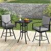 Outdoor Swivel Bar Stools Set of 2 Bar Height Patio Chairs with High Backrest-Gray - Gallery View 1 of 8