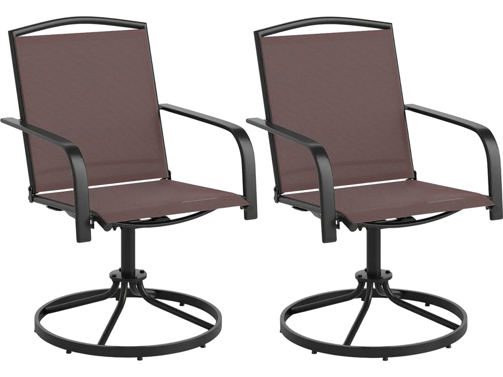 Costway Outdoor Patio Swivel Rocking Chairs Set of 2 High Back Breathable Seat 893264517 New