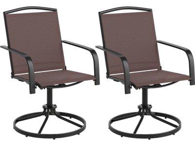 Costway Outdoor Patio Swivel Rocking Chairs Set of 2 High Back Breathable Seat 893264517 New