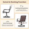 High back outdoor swivel chair set with breathable seat, gentle rocking motion, and sturdy metal frame for backyard.