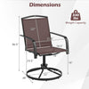 High back outdoor swivel chair with breathable seat, 360° swivel, and sturdy metal frame, ideal for backyard relaxation.