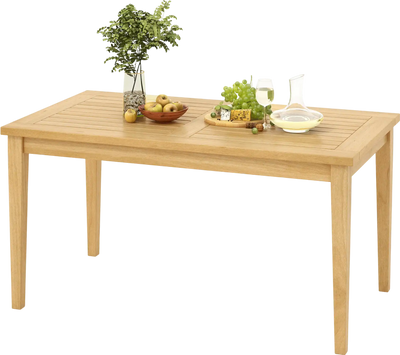 Costway Outdoor Teak Wood Coffee Table Slatted Top 20