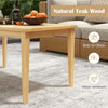 20-inch x 35.5-inch outdoor teak wood coffee table with slatted tabletop, perfect for balcony use and easy cleaning.