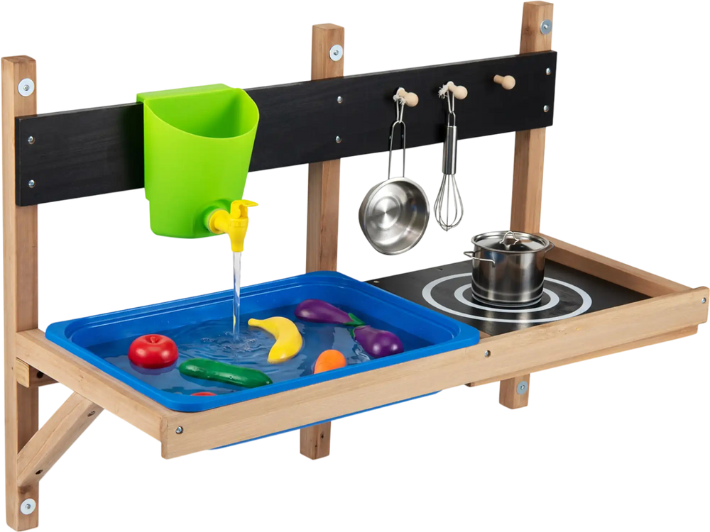 Outdoor Wall Mounted Mud Kitchen for Kids Ages 3+