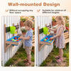 Outdoor wall-mounted mud kitchen for kids, featuring a large sink, water faucet, and organized cooking accessories.