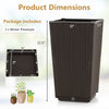 Wicker flower pot set of 2 in brown, featuring drainage holes and self-watering disk for outdoor porch or balcony use.