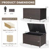 Outdoor wicker storage box with zippered liner, 133-gallon capacity, waterproof, ideal for patio or poolside use.