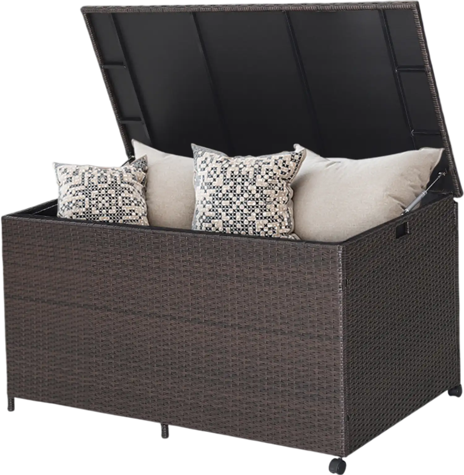 Costway Outdoor Wicker Storage Box 133 Gallon 96385147 New