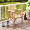 Outdoor Wood Armchair Wooden Patio Dining Chair with Armrests-Natural - Gallery View 1 of 8