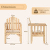 Natural wood armchair with armrests, high back, and reclined design, ideal for outdoor patio and poolside use.