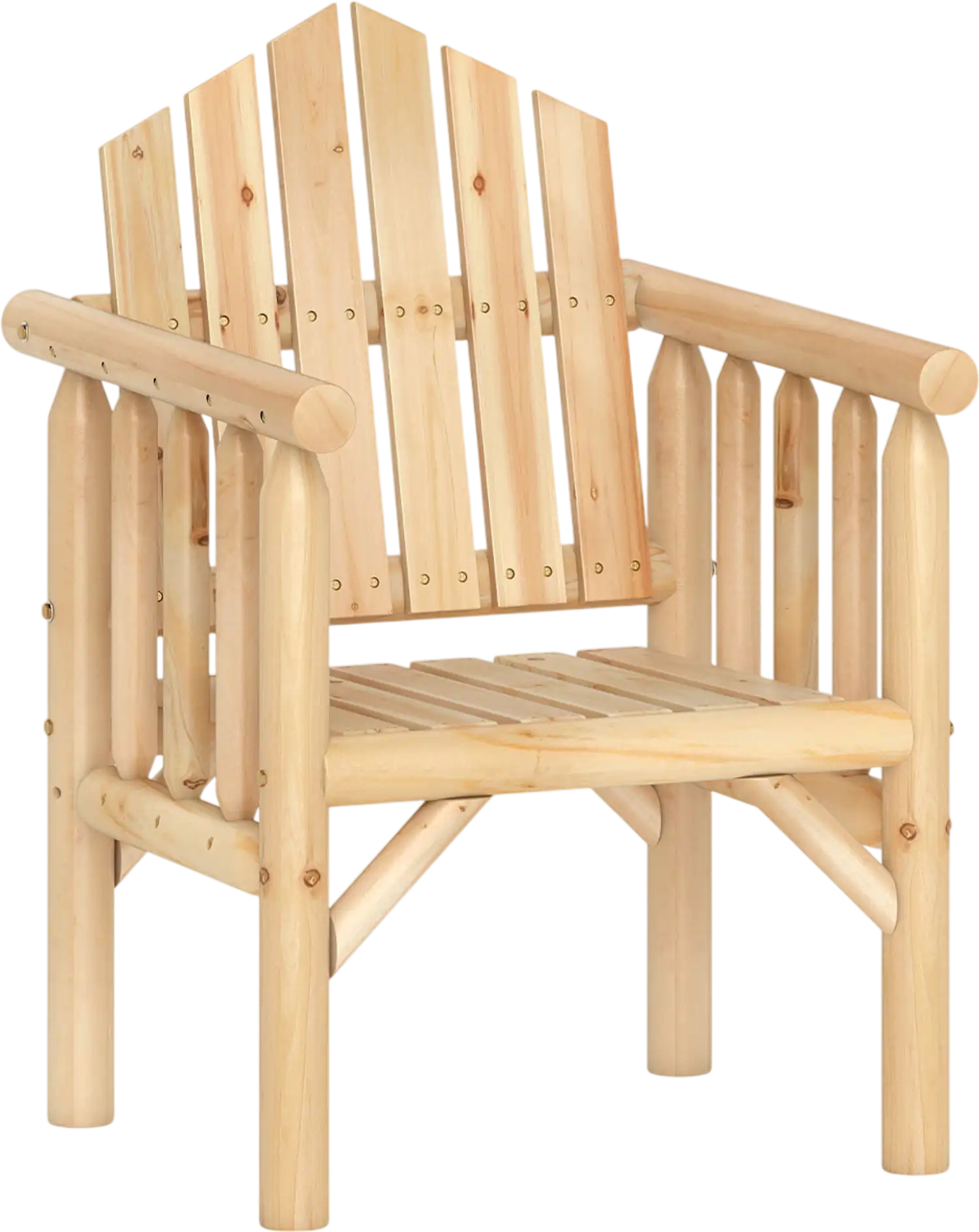 Costway Outdoor Wood Adirondack Ottoman Patio Chair Armrests 46834748 New