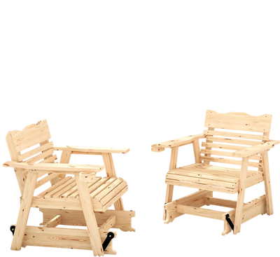 Costway Outdoor Wood Rocking Chair High Back Widened Armrests 91348726 New