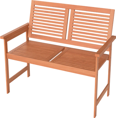 Costway Outdoor Wooden Patio Bench 2-Person Slatted Backrest Seat 745836921 New