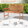 Outdoor wooden bench for 2 with slatted backrest, easy 3-step assembly, perfect for patio or garden relaxation.