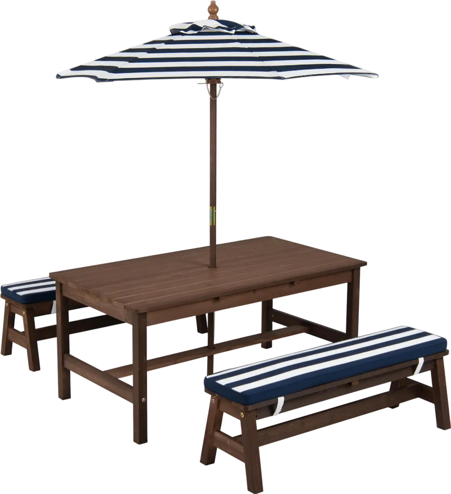 Costway Outdoor Wooden Kids Picnic Table w/ Removable Umbrella Cushions 32015847 New