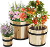 Outdoor Wooden Planter Box with Drainage Holes Set of 3