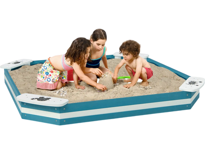 Costway Outdoor Solid Wood Sandbox 4 Built-in Animal Pattern Seats 73849615 New