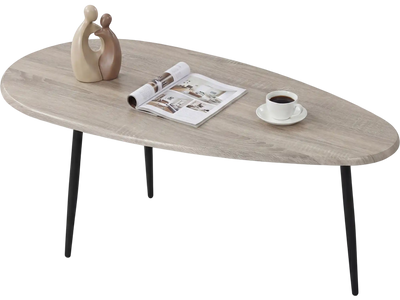 Costway Mid Century Oval Coffee Table Sturdy Metal Construction 57620960 New