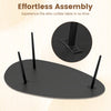 Oval coffee table with sturdy metal construction in gray, featuring effortless assembly and elegant rounded edges for.