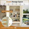 Over the toilet storage cabinet with fluted doors, featuring a 2-tier enclosed design and adjustable shelves for.