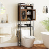 Over-The-Toilet Storage Cabinet with Heavy-Duty Metal Frame 2-door Freestanding-Rustic Brown - Gallery View 1 of 10