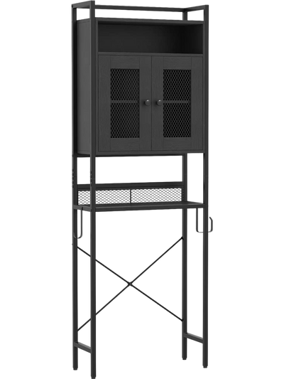 Costway Over Toilet Storage Cabinet 2-Door Freestanding Heavy-Duty Metal Frame 53849267 New