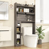 Over The Toilet Storage Cabinet with Sliding Barn Door and Adjustable Shelves-Gray - Gallery View 1 of 10