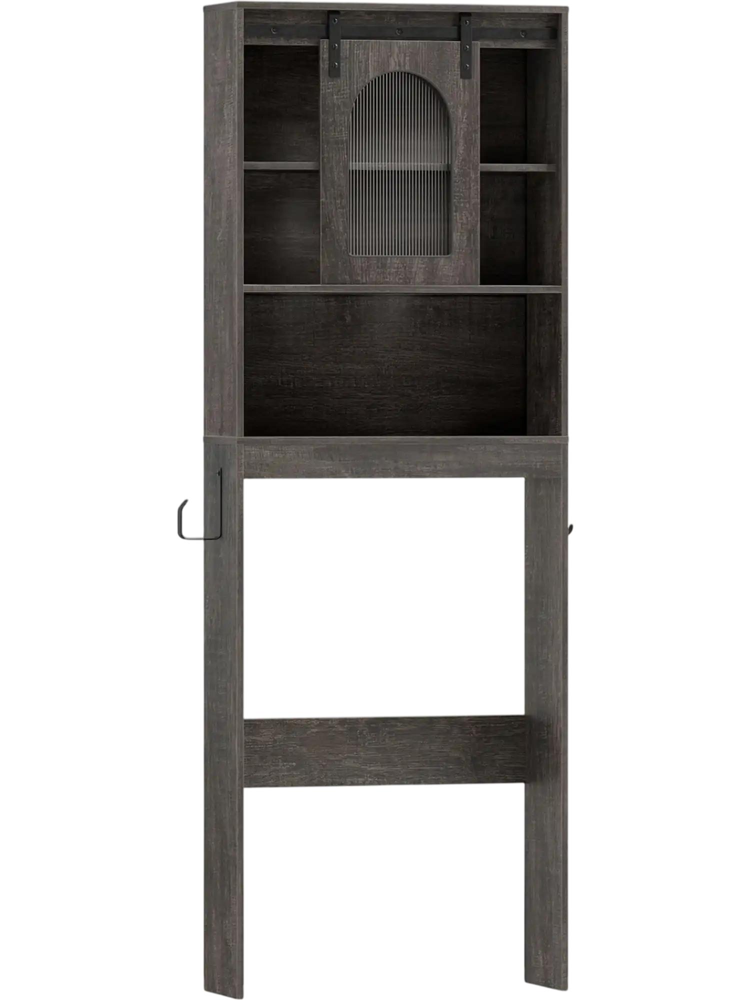 Costway Over Toilet Storage Cabinet Sliding Barn Door Open Shelves 46517632 New