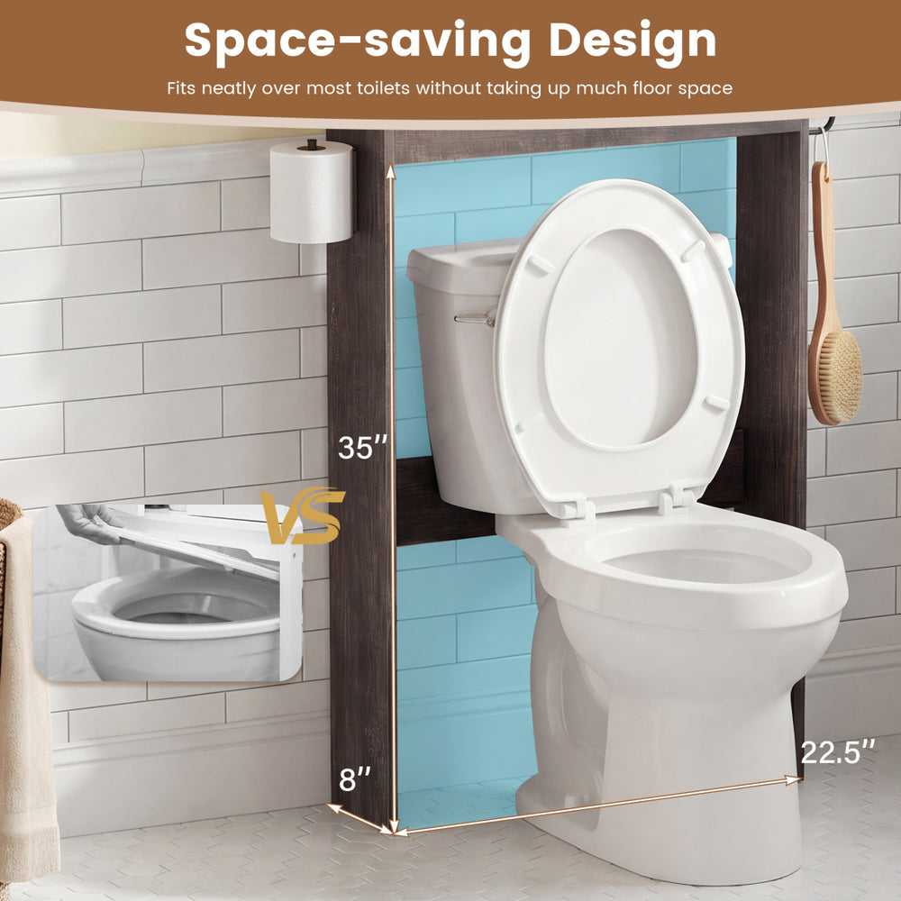 Over toilet storage cabinet in oak with sliding barn door, ideal for towels and essentials in small bathrooms.