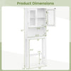 Over the toilet bathroom storage cabinet dimensions with adjustable shelf, featuring a modern design and ample storage.