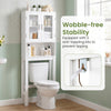 Over the toilet bathroom storage cabinet with adjustable shelf, featuring anti-toppling kits for added stability and.