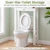 Over-the-toilet storage cabinet with adjustable shelf, featuring a modern design and large storage space for bathrooms.