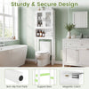 Over the toilet bathroom storage cabinet with adjustable shelf, featuring a modern design and large storage space.