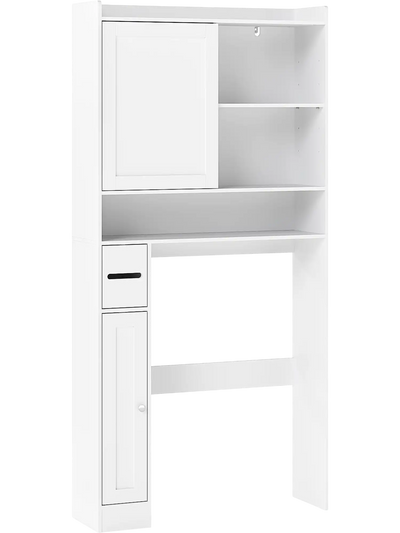Costway Over-the-Toilet Storage Cabinet Standing Toilet Rack Sliding Door 537948216 New