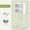 Over-the-toilet cabinet in white featuring fluted semi-transparent doors for concealed storage and modern style.