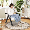 Oversized Accent Chair with Metal Frame and Armrests-Beige - Gallery View 1 of 9