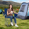 Oversized Camping Chairs Outdoor Folding Chair with Cooler Pouch and Cup Holder-Navy - Gallery View 1 of 10