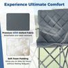 Oversized gray camping chair with padded seat, 600D Oxford fabric, and built-in cup holder for outdoor comfort.