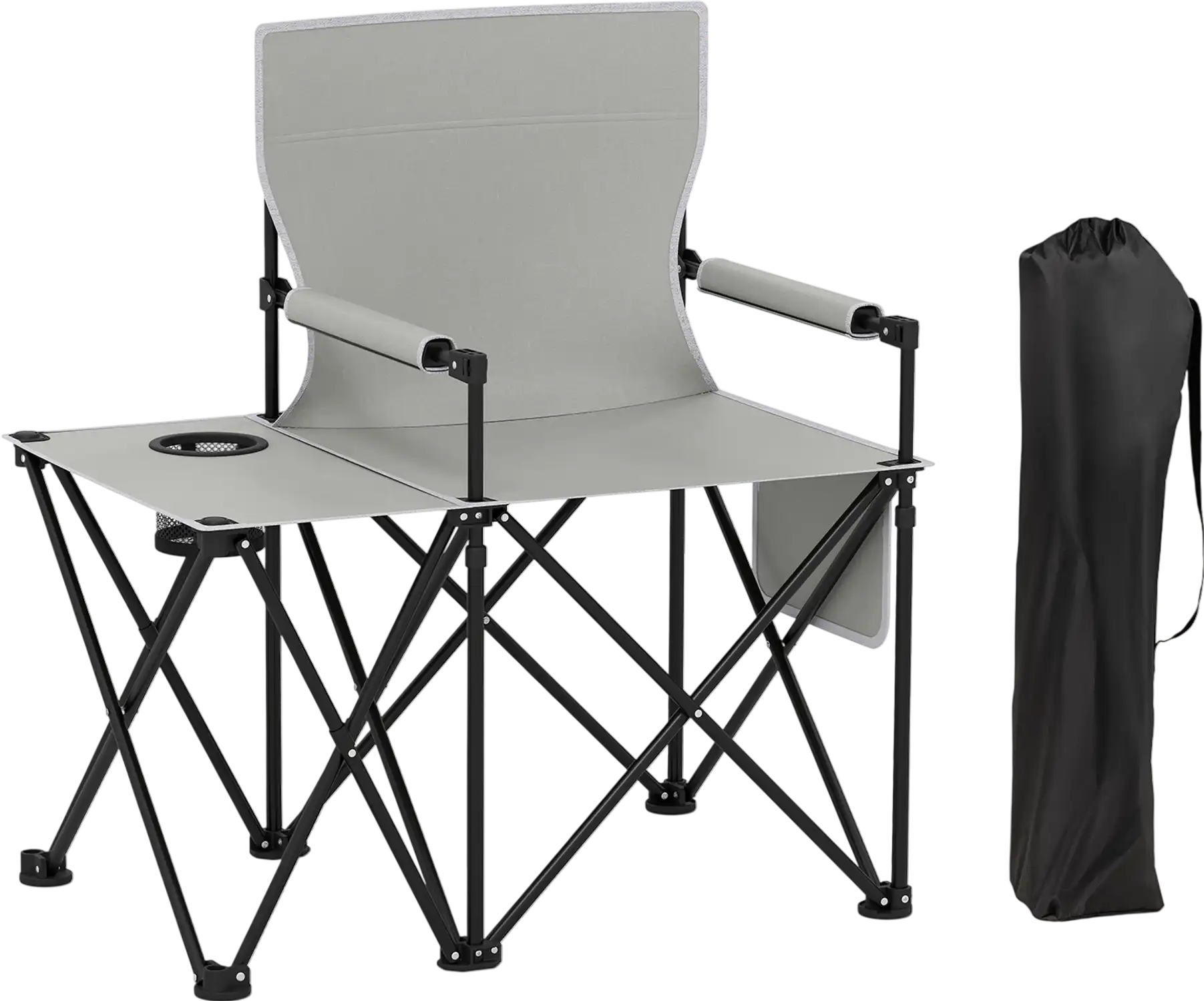 Costway Oversized Camping Chair Side Table 2 Storage Pockets 97435750 New