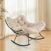 Oversized Egg Papasan Chair with Padded Cushion for Porch-Beige - Gallery View 1 of 10