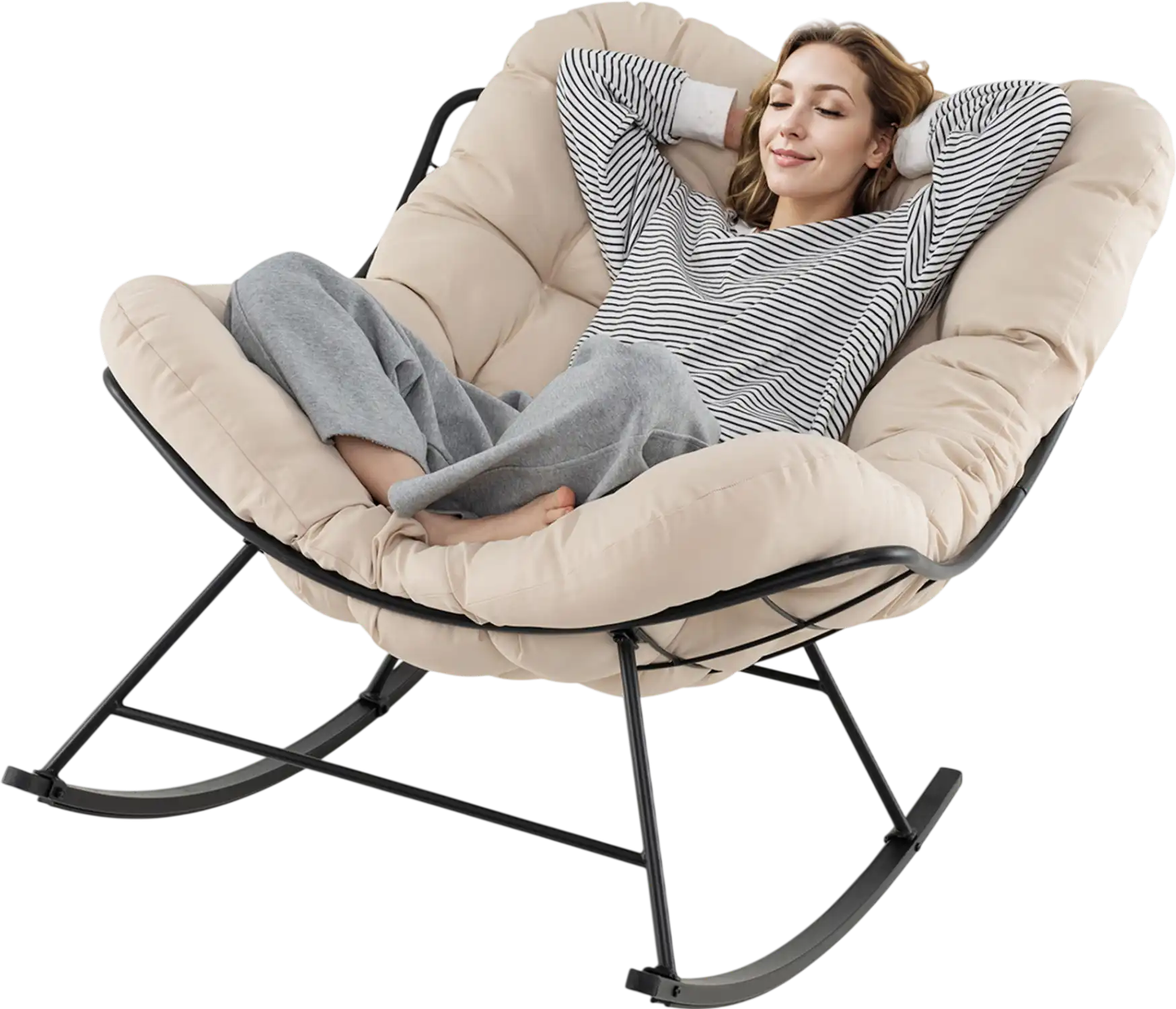 Costway Oversized Egg Papasan Porch Chair Padded Cushion 27562756 New