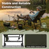 Oversized foldable fishing chair in green with detachable footrest, adjustable backrest, and robust metal frame for.