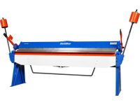 100-inch Manual Sheet Metal Brake - 12 Gauge Bending Capacity, Adjustable Fingers, 8 Ft. Heavy-Duty Steel Construction, Precision Bending for Box and Pan PB10012