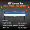 120-inch Manual Sheet Metal Brake - 14 Gauge Bending Capacity, Adjustable Fingers, Heavy-Duty Steel Construction, Precision Bending for Box and Pan PB12014